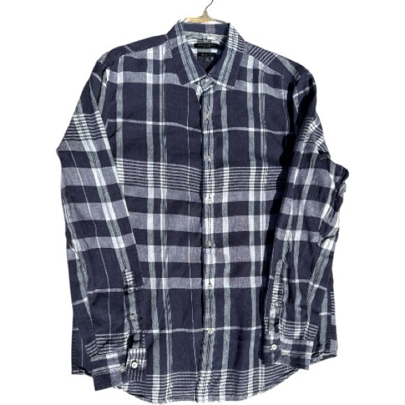 Banana Republic Other - Banana Republic Slim Fit Mens Long Sleeve Dress Shirt Blue & White Stripe Size L